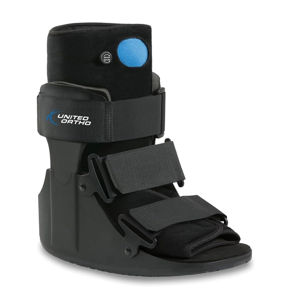 United Ortho Short Air Cam Walker Fracture Boot Black small Foot Ankle Support